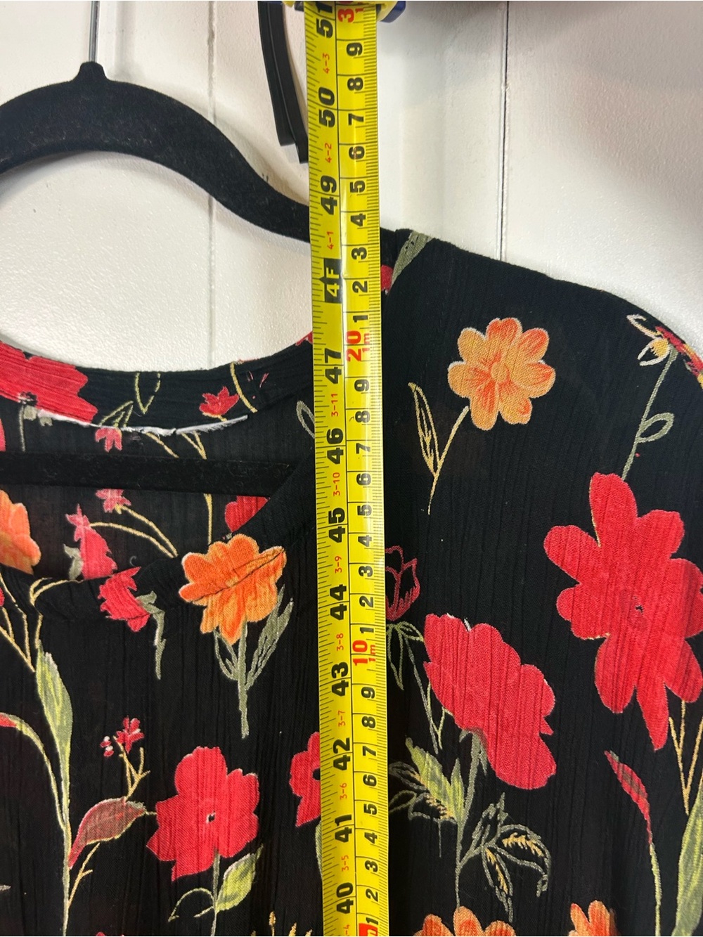Vintage 90s Black Floral Midi Dress Womens Large Whimsigoth Grunge Cottagecore - Picture 9 of 11